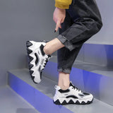 Chunky Sneakers Vulcanize Shoes Korean Fashion New Female Black White Platform Thick Sole Running Casual Shoe Woman