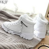 Ladies Shoes 2021 New Lace Up Women Sneakers Snow Ankle Boots Waterproof Warm Platform Woman