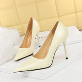Breakj Simple Thin Heel High Heel Shallow Pointed Head Sexy Thin Professional OL Women's Single Shoes High