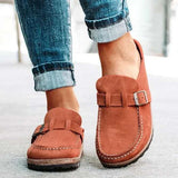 Breakj Summer New Sandals Coated Outside Wearing Belt Buckle Half-Tug Women's Large-Size Casual Slippers Women's