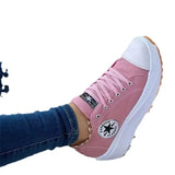 Breakj 2025 New Low-Top Single Shoes Women's Thick-Sled Round-Headed Canvas Shoes Pine Cream Soles With Large Women's