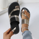 Breakj Toe Slippers Female 2024 New Camouflage Fashion Flat Casual Wear Beach Women's