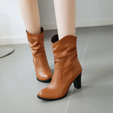 Breakj Boots High Heel Leather Face Large Size Handmade Ankle Boots Thick Heel Ebay Perennial Style