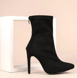 Suede Pointed Toe Women Ankle Boots Leopard Fashion Hoof High Heel All Match Short Woman Shoes Fur Boots Size