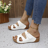 Breakj 2025 New Slippers Thick Bottom Hollow Slope With Large Size Flip-Flop Women's Shoes Fish Mouth