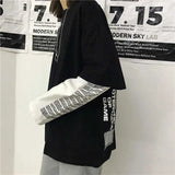 New women's letter print loose fake two-piece stitching long-sleeved