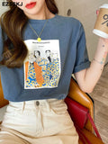 cotton t-shirt women's summer ins short-sleeved 2021 new sanding bottoming shirt loose printed t-shirt