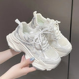 Small White Shoes Female Online Celebrities Breathable 2024 New Heightened Leisure Daddy Shoes All Kinds Of Lightweight Sports