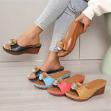 Breakj And Flower Slippers Women Wear 2025 Summer New Large Size Loose Cake Thick Bottom Comfortable Cool