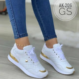 Breakj Large-Size Sneakers 2025 Autumn And Winter Before The Lace Lattice Thick-Soled Women's