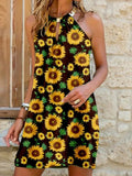Sexy Off Shoulder Halter Mini Dress Lady New Fashion Print Shift Pullover Dress Party Beach Dress 2022 Casual Commuter