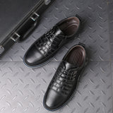 Breakj New Men's Round Head Men's Casual Single Shoes Front Lace Casual Shoes Plus Size Men's