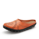 Breakj Summer Cowhaired Half-Slippers Women Fashion Wear Net Red Flat Bottom Without A Back-And-Out Woman Cool