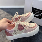 Spring And Autumn Minority Design Shoes Girls' Heart Thick-Soled Shoes Girls' Round Head Fashion Board Shoes Students' Small White