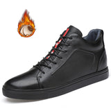 o'clock Men's Microfiber Boots Winter Warm Comfortable Breathable Male Footwear Ankle High-top Botas de hombre Plus Size