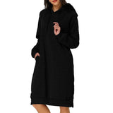 Sweatshirt Dress Women Hoodies Pocket Ladies Long Sleeve Autumn Hooded Pullover Oversized Sweatshirt Loose Casual