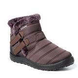 Winter Boots 2021 Non Slip Plush Warmth Snow Boots Ladies Hook Loop Solid Flats Female Short Boots Plus Size Woman