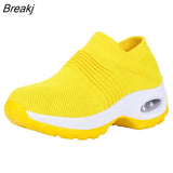 2020 Summer Women Sneakers Fashion Breathable Mesh Casual Shoes Platform Sneakers For Women Black Sock