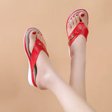2025 Summer Wear Women's Shoes Flip-Flop Metal Decorative Large-Size Women's