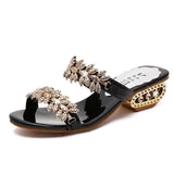 New Women's Sandals And Slippers Fashionable Square Heeled Open Toe