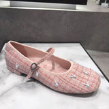 Heel Retro Women's Shoes 2024 Spring And Summer New Mary Jane Shallow Single Shoes Women's Thick Heel Breathable Bean