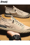 Men's Sneakers Canvas Breathable Casual Shoes Men's Slip on Walking Flats That's Shoes Vulcanized Shoes Fashion Men's