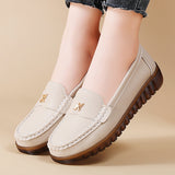 Breakj Shoes Summer New Soft Soles Lightweight Ladies Leather Shoes Casual Single Shoes Women's One-Legged Pedalle Lefu Bean
