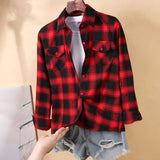 Blouses Shirts Tunic Womens Tops And Blouses 2020 Womenswear Long Sleeve Clothing Button Up Down Plaid Good Quality