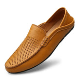 Mens Shoes Casual Luxury Brand Summer Men Loafers Genuine Leather Moccasins Light Breathable Slip on Boat Shoes