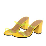 Women Summer Sandals 2021 High Heel Sandals Flip Flop Slip on Open Toe Sandals Casual Outdoor Slippers Narrow Band