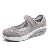 Breakj Large-Size Single-Shoe Women's 2023 New Air Cushion Low-Help Magic Sticker Light Mouth Single-Shoe Color Mesh Women's