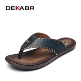 Brand Leather Summer Men Slippers Beach Sandals Comfort Men Casual Shoes Fashion Men Flip Flops Hot Sell