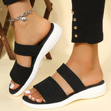New Sandals Women Shoes Summer Peep Toe Shoes For Women Light Slippers Solid Color Casual Wedge Sandals Zapatillas