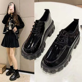 Breakj 2025 Autumn British Wind Students Retro Thick-Soled Single Shoes Small Pine Shoes