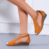 Open Toe Wedges Sandals Woman 2022 Summer Shoes Woman Fashion Gladiator Sandals Buckle Strap Wedges Shoes Casual Solid