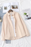 New Simple Women's Shirt Long Sleeve Loose Tops Office Lady Casual Pink White Blue Long Sleeve Blouses Fashion
