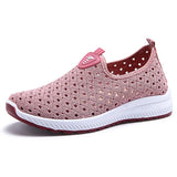 Women Shoes 2021 Breathable Platform Sneakers Ladies Slip on Casual Flats Socofy Loafers Fashion Mesh Women
