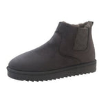 Winter New Snow Boots Women's Short-Soleum Sleeve Cylindrical Head Warm Plus Velvet Cotton Shoes Short