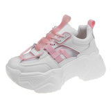 Sneakers 2021 Summer Breathable Mesh Women's Platform Shoes Thick Sole Height Increasing Sport Sneakers Female