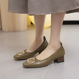 Square Heels Women's 2023 Spring And Autumn New Professional Work Shoes Temperament Fairy Style Single Women's Thick