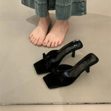 Breakj The Summer Of 2025, The New High-Heeled Cool Slippers Wear Women's Shoes Niche Design Leopard-Print Fine-Grained