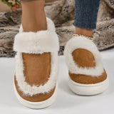 Design Luxury Winter Fur Slippers Women Indoor Outdoor Warm Plush Slippers Woman Comfort Non Slip House Shoes Plus Size