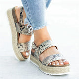 Women Sandals 2019 Platform Sandals Wedges Shoes Ladies Peep Toe Gladiator Sandalias Mujer Summer Shoes Linen Wedge Heel