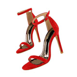 Summer Concise Women Sandals Elegant thin heeled Strap Buckle Gladiator Sandals All match High heels Office Lady