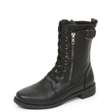 Breakj New Martin Boots Women's Ankle Boots Lace Side Zipper Martens Thick Heel Plus Size Women's
