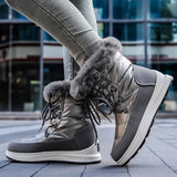 Plush Waterproof Snow Boots for Women Winter 2023 Chunky Platform Fur Ankle Boots Woman Non Slip Warm Cotton Padded