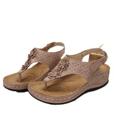 Breakj Size Summer Flip-Flops Flower Cake Variety Bottom Slippers Large Size Casual Female Rubber Sandals Buckle Belt