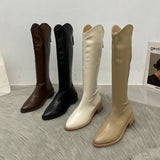 Spring And Autumn Thin Western Cowboy Boots Small White Pointed High Boots Little Knight Net Red Long Boot