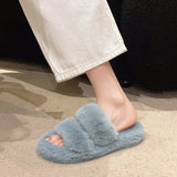 Breakj Thick-Bottomed Fur Slippers Wearing Autumn New Fashion Slope And Loose Cake Bottom-Size Cotton