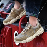Work Safety Shoes Steel Toe Anti-puncture Indestructible Men Safety Boots Kevlar Insole Suede Leather Upper Work